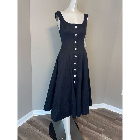 STAUD Dresses Staud Loretta Button Front Midi Dress Poshmark
